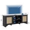 Rattan TV Stand Fits TVs Up to 65 Inches, Farmhouse Entertainment Center with Cabinets and Open Shelves, Wooden Media Console Table for Living Room - 2 of 4