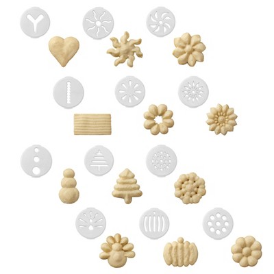 Ergonomic Clear Barrel Cookie Press with 12 Discs
