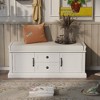 TUYOHW Storage Bench with 2 Drawers and 2 Cabinets, Shoe Bench with Removable Cushion for Living Rooma and Entryway, White - 4 of 4