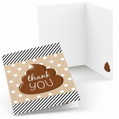 Big Dot of Happiness Party 'Til You're Pooped - Poop Emoji Party Thank You Cards (8 count)