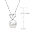EVERLY JEWELRY | 10K White Gold 9.5-10mm South Sea Cultured Pearl and Diamond Accent Heart Drop Pendant with Chain - 17 inch - 4 of 4