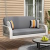 NicBex 2-Seat Wicker Hanging Porch Swing with Chains,Cushion and 2 Pillow for Patio Bedroom Porch Garden - 2 of 4
