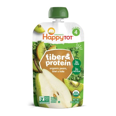 HappyTot Fiber & Protein Organic Pears Kiwi & Kale Baby Food Pouch - 4oz