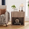 Set of 2 Fluted Nightstands,22" Modern Farmhouse Bedside Tables,Large Storage End Tables for Bedroom, Living Room ,Office - 2 of 4
