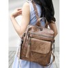 HTUTWOO Women's PU Leather Retro Backpack Casual Shoulder Bag Fashion Messenger Bag Suitable For Traveling, Shopping And Dating Use Women's Day Gift - 2 of 4