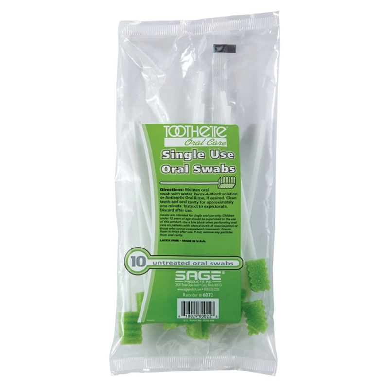 Toothette Plus 6 Inch Length Oral Swab with Green Foam Tip 6072, 10 Ct, 3 of 4