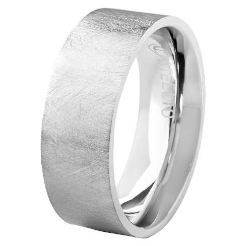 Men's Crucible Stainless Steel Brushed Finished Flat Ring (8mm ...