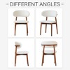 WJSHome Dining Chairs Set of 4, Modern Fabric Upholstered Kitchen Side Chairs, Farmhouse Dining Room Chair with Foot Pegs, Walnut - 4 of 4