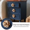 Spassway 25"H*19"W*14"D Farmhouse Wood Nightstand with Drawers Vintage End Table with Floral Knobs Rustic Side Table with Gourd Legs Sofa Table - 2 of 4