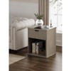 Vipbear Nightstand  Scandinavian Nightstand with Recessed Drawers Storage Cabinet Large Modern Mid-Century Wooden Nightstand - 3 of 4