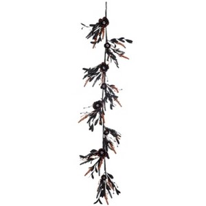 Transpac Artificial 60 in. Black Halloween Floral Eyeball Garland - 1 of 2