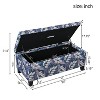 Sapphtopaz Storage Bench Upholstered Storage Ottoman with Floral Patterned and Soft-Close Hinges Vanity Stool for Living Room, Bedroom - 2 of 4