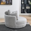 MAYEERTY 39" Swivel Loveseat with Moon Ottoman & 4 Teddy Pillows for Living Room/Bedroom - 3 of 4