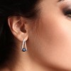 EVERLY JEWELRY | 8-8.5mm Cultured Freshwater Pearl Hoop Earrings in Sterling Silver – Multiple Pearl color Options. - 4 of 4