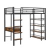 TIRAMISUBEST Twin Siz Loft Bed with Bulit-in Desk and Storage Shelves, Metal Loft Bedframe with Ladder and Guardrails for Kids - 4 of 4