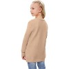 BLUEMING Girls Solid Color Knit Cardigan Long Sleeve Button Front Sweater with Pockets Adorable Loose Fit Kids Outerwear - 4 of 4