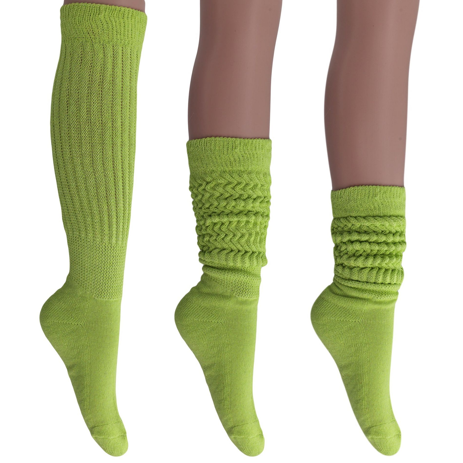 Women's Slouch Socks – Soft Cotton Scrunch Socks, Retro Knee-High Boot Socks for Casual Wear & Comfort (6 Pairs)