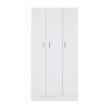 ORRD 3-Door Wardrobe Armoire with 2 Drawers, White Storage Cabinet 71" Tall for Bedroom, Easy Assembly Closet Organizer - 3 of 4