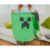 Ukonic Minecraft Green Creeper Woven Cotton Rope Hamper Storage Basket - 3 of 4