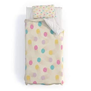 Deny Designs Marufemia Colorful Pastel Tennis Balls Kids' Duvet and Sham Set Pink - 1 of 4