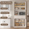 70" Tall Kitchen Pantry Cabinet - Fluted Design w/ Drawer, Countertop & Adjustable Shelves - Freestanding Storage Cupboard - 4 of 4