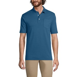 Lands' End Men's Short Sleeve Cotton Supima Polo Shirt with Pocket - 1 of 2