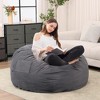FONTOI Bean Bag Chair for Adults, Foam Filled Furniture with Soft Removable Cover, Comfy Kids Sofa for Living Room Dorm, Dark Gray, 48"*25.9"*48" - 2 of 4