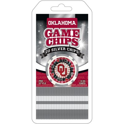 MasterPieces Casino Style 20 Piece 11.5 Gram Poker Chip Set NCAA Oklahoma Sooners Silver Edition