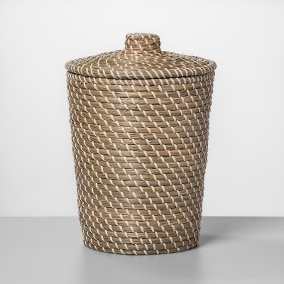 Solid Bathroom Wastebasket Tan - Threshold&#8482;: Bohemian Style, 13.19&#34; Height, 568.1ml Capacity