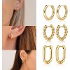 Gold Hoop Earrings Set for Women Trendy, 14K Gold Plated Lightweight Small Gold/Silver Hoop Earrings for Women Chunky Open - 4 of 4