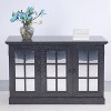 KWPZQEB Rustic Sideboard, Wooden Buffet Cabinet with Decorative Acrylic Mirrored Doors & Adjustable Shelf, Coffee Bar Cabinet for Dining Room, Black - 4 of 4