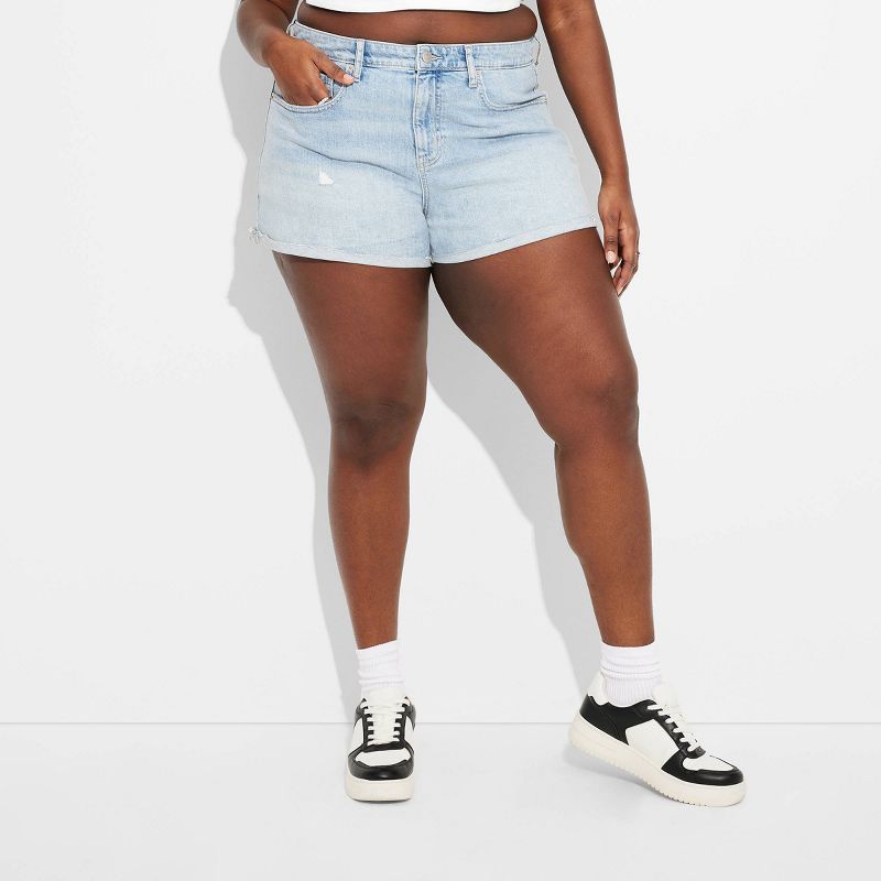 Women's High-Rise Rolled Cuff Jean Shorts - Wild Fable™, 3 of 12