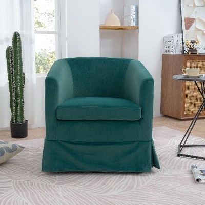 CAVINAS 27.36" Wide Accent Chair, 360-degree Swivel Chair, Velvet Wingback Chair, Living Room Chair Bedroom Chair Home Chair