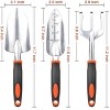 attop 3 Pack Heavy Duty Gardening Tools Set Include Garden Shovel, Transplant Trowel and Hand Rake with Ergonomic Handle - 2 of 4