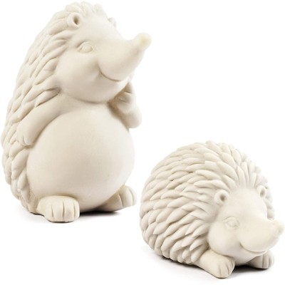 Bright Creations 2 Pack Paint Your Own Hedgehog Figurine, DIY Cute Animal Toys for Kids Art & Craft Supplies, Party Favor, 3.5 x 4.75 inches