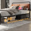 King Size Bed Frame with Upholstered Headboard, Metal Platform Bed with Side Table, Metal Slats Support, No Box Spring Needed, Under Bed Storage - 4 of 4