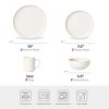 12-Piece Stoneware Dinner Plates Bowls Sets | Microwave & Dishwasher Safe, Non-Toxic Dinner Plates Bowls Set | Stackable Matte Glaze Kitchenware - 3 of 4