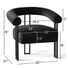 Velvet Accent Chair for Bedroom,Modern Barrel Armchair with Upholstered Velvet Backrest,Comfy Lounge Seating for Living Room-Maison Boucle - 4 of 4