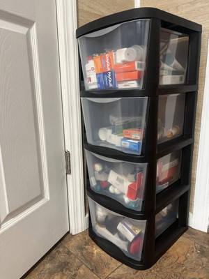 Juggernaut Storage Clear Plastic 4 Drawer Home Organization