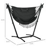 Syemin Patio Swings Outsunny Patio Hammock Chair with Stand, Outdoor Hammock Swing Hanging Lounge Chair with Headrest, Gray, 66.9"*43.3"*59.1" - 3 of 4