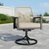 Captiva Designs 9pc Outdoor Dining Rectangle Steel Table and Thick Cushion Mixed Wicker Chairs - 2 of 4