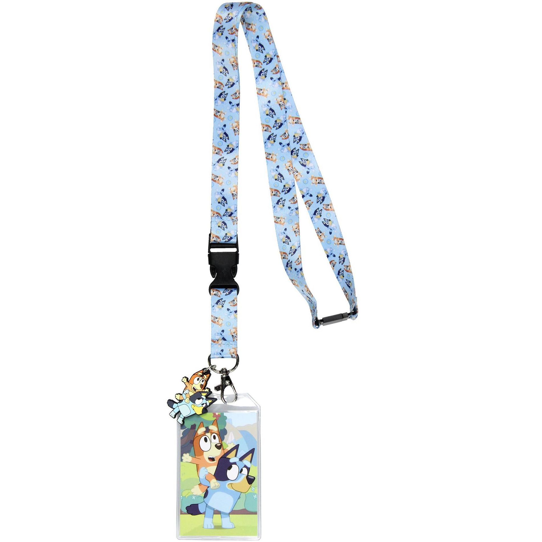 Bluey Lanyard Badge Holder Character Design Strap Card and 2" Rubber Pendant