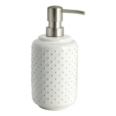 LunaLulinlk Glazed Textured Ceramic Lotion Pump in Creamy White