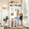 Lirago,70.9-Inch White Hall Tree with Bench, Shoe Storage & Hooks-Durable Mudroom Entryway Organizer - 2 of 4