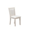 East West Furniture MZC0T01 Dining Chair Set of 2 - Cream Linen Fabric Seat and High Chair Back - Wire Brushed Linen White Finish (SET OF 2)` - 4 of 4