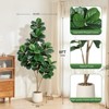 ODK Fiddle Leaf Fig Tree Artificial - Realistic Faux Ficus Lyrata Trees, Indoor Fake Floor Plants for Living Room Decor, Housewarming Gift - 2 of 4