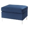 Vynxaria Burgundy Rectangle Ottoman with Faux Fur Pillows ¨C Luxurious Comfort & Style - 3 of 4