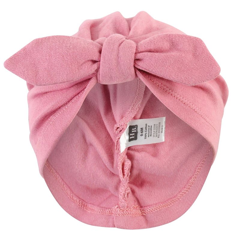 Hudson Baby Baby Girl Turban Cotton Headwraps, Pink Feather, One Size, 5 of 7