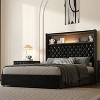 Okak Full/Queen Storage Platform Beds with Velvet Tufted Headboard,Solid Wood Bed Frame for Primary Bedroom,No Spring Box Needed - 3 of 4