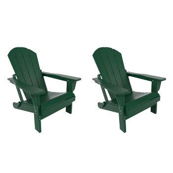 WestinTrends Malibu HDPE Outdoor Patio Folding Poly Adirondack Chair (Set of 2)